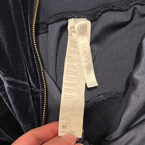 Fabletics Navy Velvet Jumpsuit - Picture 2 of 5